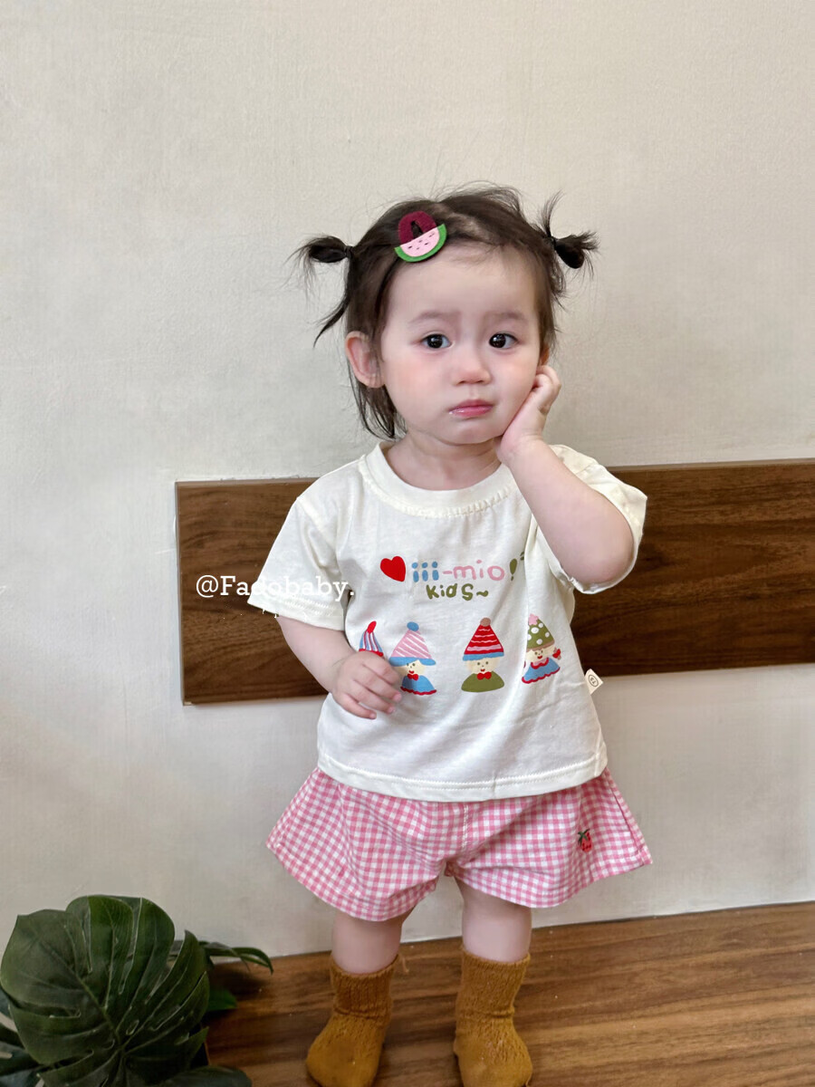 FADOBABY Girls Summer Outfit Cute Toddler Short Sleeve T-Shirt and Shorts Two-Piece Set 9
